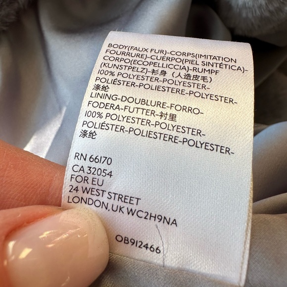 Free People size L Faux Fur Coat Solid Kate Faux double button Jacket OB912466 - Picture 6 of 7